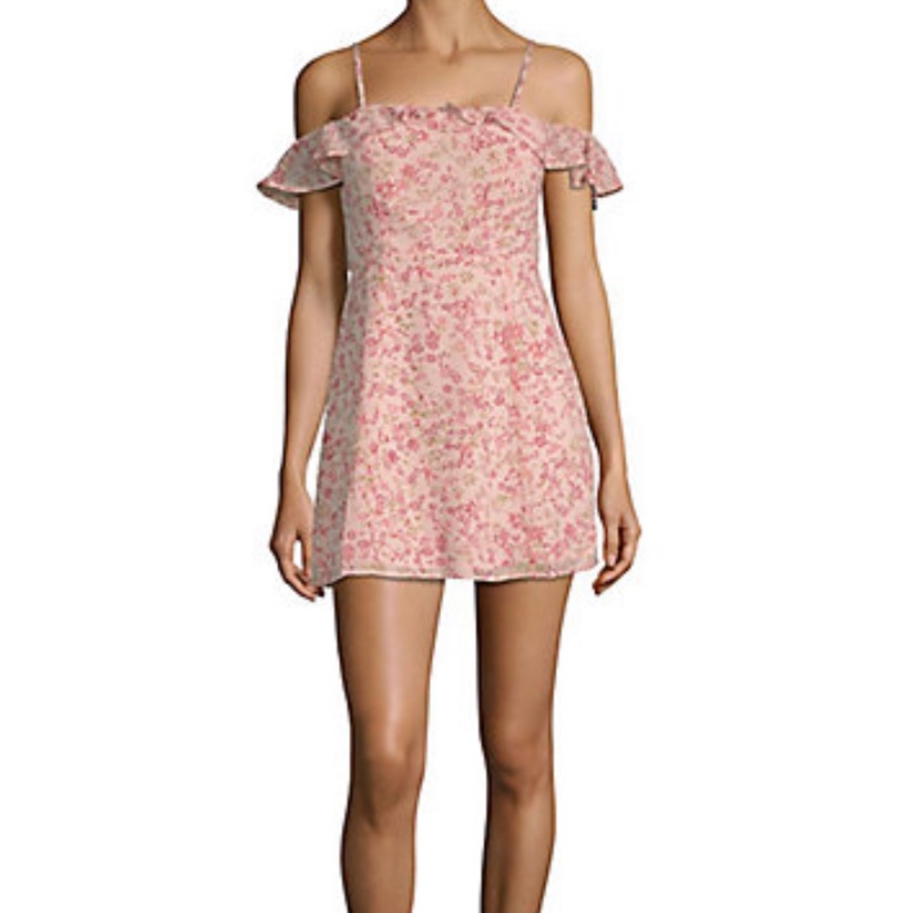 FOR LOVE AND LEMONS pink ruffle dress